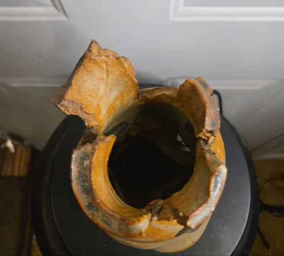 Handcrafted Signed Studio Pottery Ceramic Wabisabi Vase in Beige and Blue - Picture 9 of 13